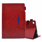 For Samsung Galaxy Tab A7 Lite Suede Cross Texture Magnetic Clasp Leather Tablet Case(Red) - 1