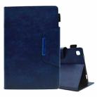 For Samsung Galaxy Tab A7 10.4 2022/2020 Suede Cross Texture Magnetic Clasp Leather Tablet Case(Blue) - 1