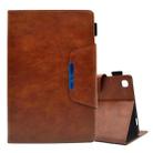 For Samsung Galaxy Tab A7 10.4 2022/2020 Suede Cross Texture Magnetic Clasp Leather Tablet Case(Brown) - 1