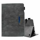 For Amazon Fire HD 8 2021 / 2022 Suede Cross Texture Magnetic Clasp Leather Tablet Case(Grey) - 1