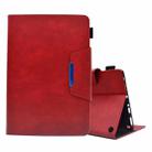 For Amazon Fire HD 8 2021 / 2022 Suede Cross Texture Magnetic Clasp Leather Tablet Case(Red) - 1