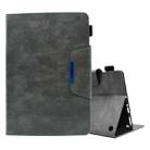 For Amazon Fire HD 10 / HD 10 Plus 2021 Suede Cross Texture Magnetic Clasp Leather Tablet Case(Grey) - 1