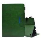 For Amazon Fire HD 10 / HD 10 Plus 2021Suede Cross Texture Magnetic Clasp Leather Tablet Case(Green) - 1
