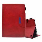 For Amazon Fire HD 10 / HD 10 Plus 2021 Suede Cross Texture Magnetic Clasp Leather Tablet Case(Red) - 1