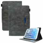 For 7 inch Suede Cross Texture Magnetic Clasp Leather Tablet Case(Grey) - 1