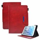 For 7 inch Suede Cross Texture Magnetic Clasp Leather Tablet Case(Red) - 1