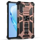 For Galaxy Note 10 Shockproof TPU + PC Magnetic Protective Case with Holder(Rose Gold) - 1