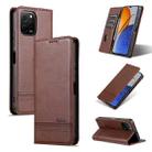 For Huawei nova Y61 AZNS Magnetic Calf Texture Flip Leather Phone Case(Dark Brown) - 1