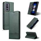 For Xiaomi Redmi K60 / K60 Pro AZNS Magnetic Calf Texture Flip Leather Phone Case(Dark Green) - 1