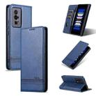 For Xiaomi Redmi K60 / K60 Pro AZNS Magnetic Calf Texture Flip Leather Phone Case(Dark Blue) - 1