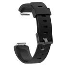 For Fitbit Inspire / Inspire HR Glossy Surface Silicone  Watch Band, Size:S(Black) - 1