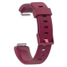 For Fitbit Inspire / Inspire HR Glossy Surface Silicone  Watch Band, Size:S(Wine Red) - 1