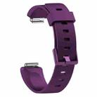 For Fitbit Inspire / Inspire HR Glossy Surface Silicone  Watch Band, Size:S(Dark Purple) - 1