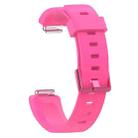 For Fitbit Inspire / Inspire HR Glossy Surface Silicone  Watch Band, Size:L(Pink) - 1