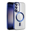 For Samsung Galaxy S23 5G CD Texture Plating TPU MagSafe Phone Case with Lens Film(Royal Blue) - 1