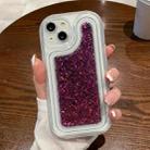 For iPhone 14 Chameleon Sequins Epoxy Phone Case(Red) - 1