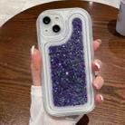 For iPhone 14 Chameleon Sequins Epoxy Phone Case(Purple) - 1