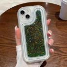 For iPhone 14 Plus Chameleon Sequins Epoxy Phone Case(Green) - 1