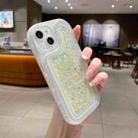 For iPhone 14 Pro Luminous Sequins Glitter Epoxy Phone Case(Yellow) - 1