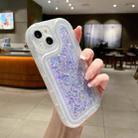 For iPhone 14 Pro Max Luminous Sequins Glitter Epoxy Phone Case(Blue) - 1