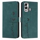 For Infinix Hot 20 Play Skin Feel Heart Embossed Leather Phone Case(Green) - 1