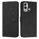 For Infinix Hot 20 Play Skin Feel Heart Embossed Leather Phone Case(Black) - 1