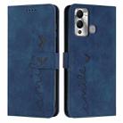 For Infinix Hot 20 Play Skin Feel Heart Embossed Leather Phone Case(Blue) - 1