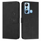 For Infinix Hot 20i Skin Feel Heart Embossed Leather Phone Case(Black) - 1