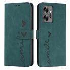 For Infinix Zero 20 Skin Feel Heart Embossed Leather Phone Case(Green) - 1