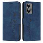 For Infinix Zero 20 Skin Feel Heart Embossed Leather Phone Case(Blue) - 1