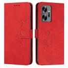 For Infinix Zero 20 Skin Feel Heart Embossed Leather Phone Case(Red) - 1