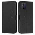 For Motorola Moto E13 Skin Feel Heart Embossed Leather Phone Case(Black) - 1