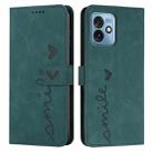 For Motorola Moto G 5G 2023 Skin Feel Heart Embossed Leather Phone Case(Green) - 1