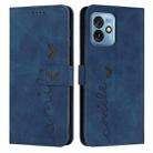 For Motorola Moto G 5G 2023 Skin Feel Heart Embossed Leather Phone Case(Blue) - 1