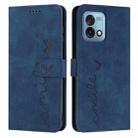 For Motorola Moto G Stylus 5G 2023 Skin Feel Heart Embossed Leather Phone Case(Blue) - 1