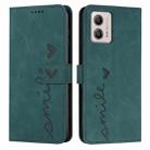 For Motorola Moto G53 5G/G13 4G/G23 4G Skin Feel Heart Embossed Leather Phone Case(Green) - 1