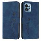 For Motorola Moto X40/X40 Pro/Edge+ 2023 Skin Feel Heart Embossed Leather Phone Case(Blue) - 1