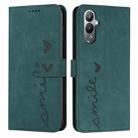 For Tecno Pova 4 Skin Feel Heart Embossed Leather Phone Case(Green) - 1