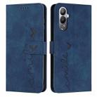 For Tecno Pova 4 Skin Feel Heart Embossed Leather Phone Case(Blue) - 1