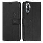 For Tecno Pova 4 Pro Skin Feel Heart Embossed Leather Phone Case(Black) - 1