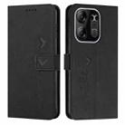 For Tecno Spark Go 2023 Skin Feel Heart Embossed Leather Phone Case(Black) - 1