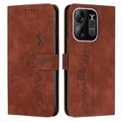 For Tecno Spark Go 2023 Skin Feel Heart Embossed Leather Phone Case(Brown) - 1