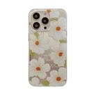 For iPhone 14 Dual-side Silver-pressed Laminating TPU Phone Case(Big Daisy) - 1