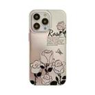 For iPhone 14 Dual-side Silver-pressed Laminating TPU Phone Case(White Rose) - 1