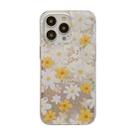 For iPhone 14 Pro Dual-side Silver-pressed Laminating TPU Phone Case(Little Daisy) - 1