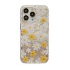 For iPhone 14 Pro Max Dual-side Silver-pressed Laminating TPU Phone Case(Little Daisy) - 1