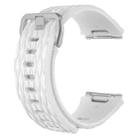 For Fitbit Ionic Dragon Scale Texture Silicone  Watch Band with Buckle, Size:S(White) - 1