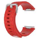 For Fitbit Ionic Dragon Scale Texture Silicone  Watch Band with Buckle, Size:L(Red) - 1
