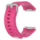 For Fitbit Ionic Dragon Scale Texture Silicone  Watch Band with Buckle, Size:L(Peach Red) - 1