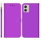 For Motorola Moto G13 / G23 / G53 Imitated Mirror Surface Horizontal Flip Leather Phone Case(Purple) - 1